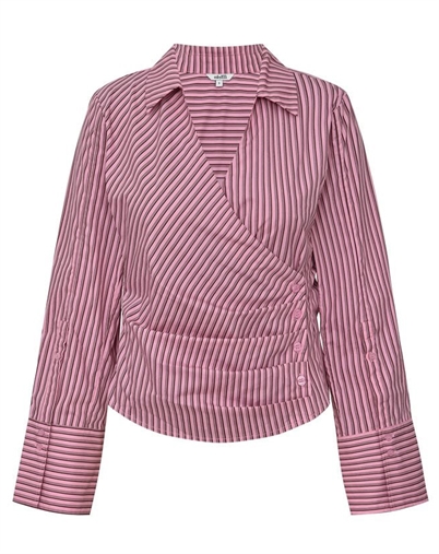 mbyM - Gerri Skjorte - Pink Bordeaux Stripe